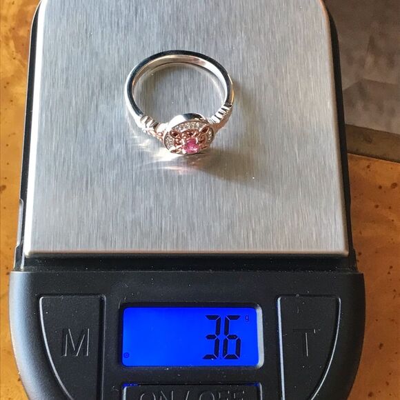 Rare Pink Spinel Sterling Silver Ring Size 8 - Picture 3 of 9